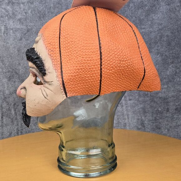 Vintage Halloween Basketball Head Guy Half Mask Vinyl Mustache Seasons for Kmart - Picture 10 of 12